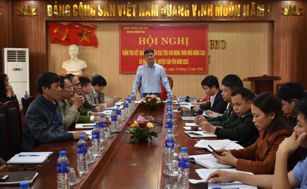 Huyện Tân Yên thẩm định xã nông thôn mới nâng cao