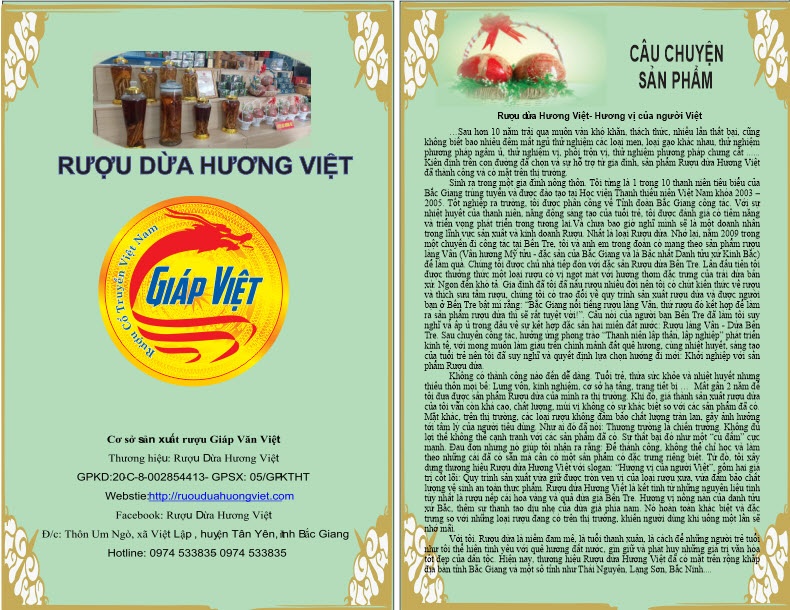 Rượu dừa Hương Việt - Hương vị của người Việt.