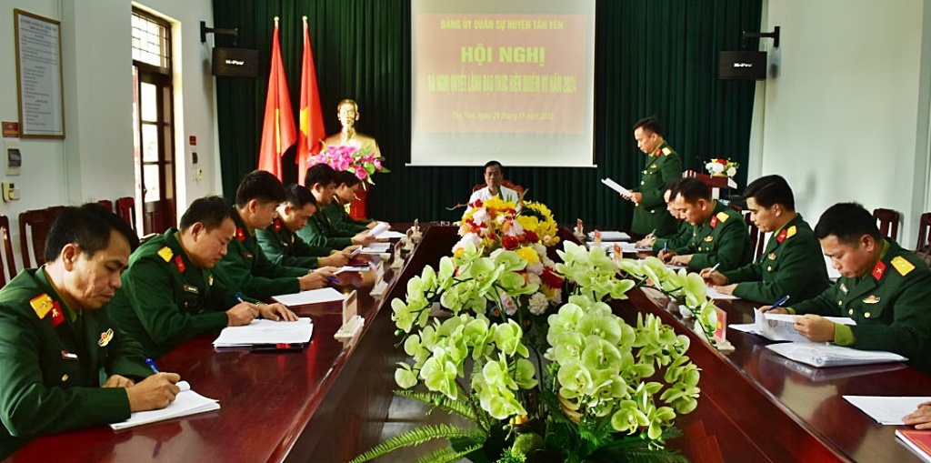 Đảng ủy Quân sự huyện ra Nghị quyết lãnh đạo thực hiện nhiệm vụ năm 2024