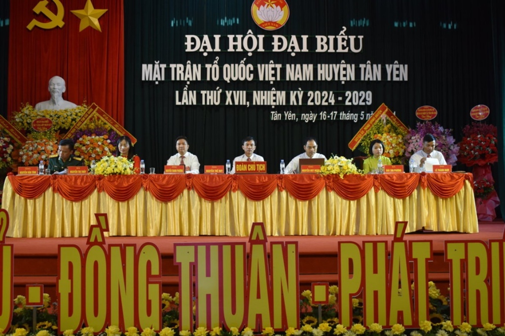 Đại  hội đại biểu MTTQ huyện Tân Yên lần thứ XVII nhiệm kỳ 2024-2029