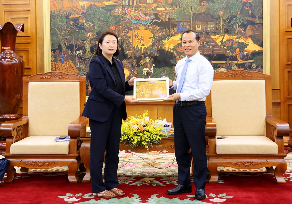 Standing Vice Chairman of Provincial People's Committee Mai Son receives Korean International...