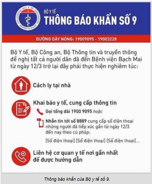 Thông báo khẩn từ 3 Bộ Y tế, Công An, TT&TT về người dân đã đến BV Bạch Mai