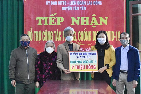 HTX Tiểu thủ công nghiệp Thương binh xã Việt Lập ủng hộ phòng chống dịch Covid - 19