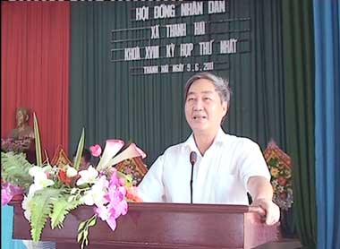 Chủ tịch HĐND huyện dự kỳ họp thứ nhất HĐND xã Thanh Hải